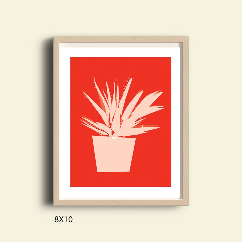 wall art, kitchen colors art, wall and PRINTABLE garden primary silhouette, art download, decor, download digital decor, plant decor,  red