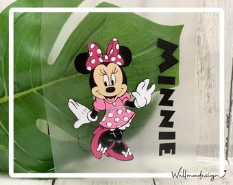 Minnie Mouse Custom Name Decal I Name label for school waterproof I Name Decal for folder, Tumbler Decal I Minnie Custom name sticker decal