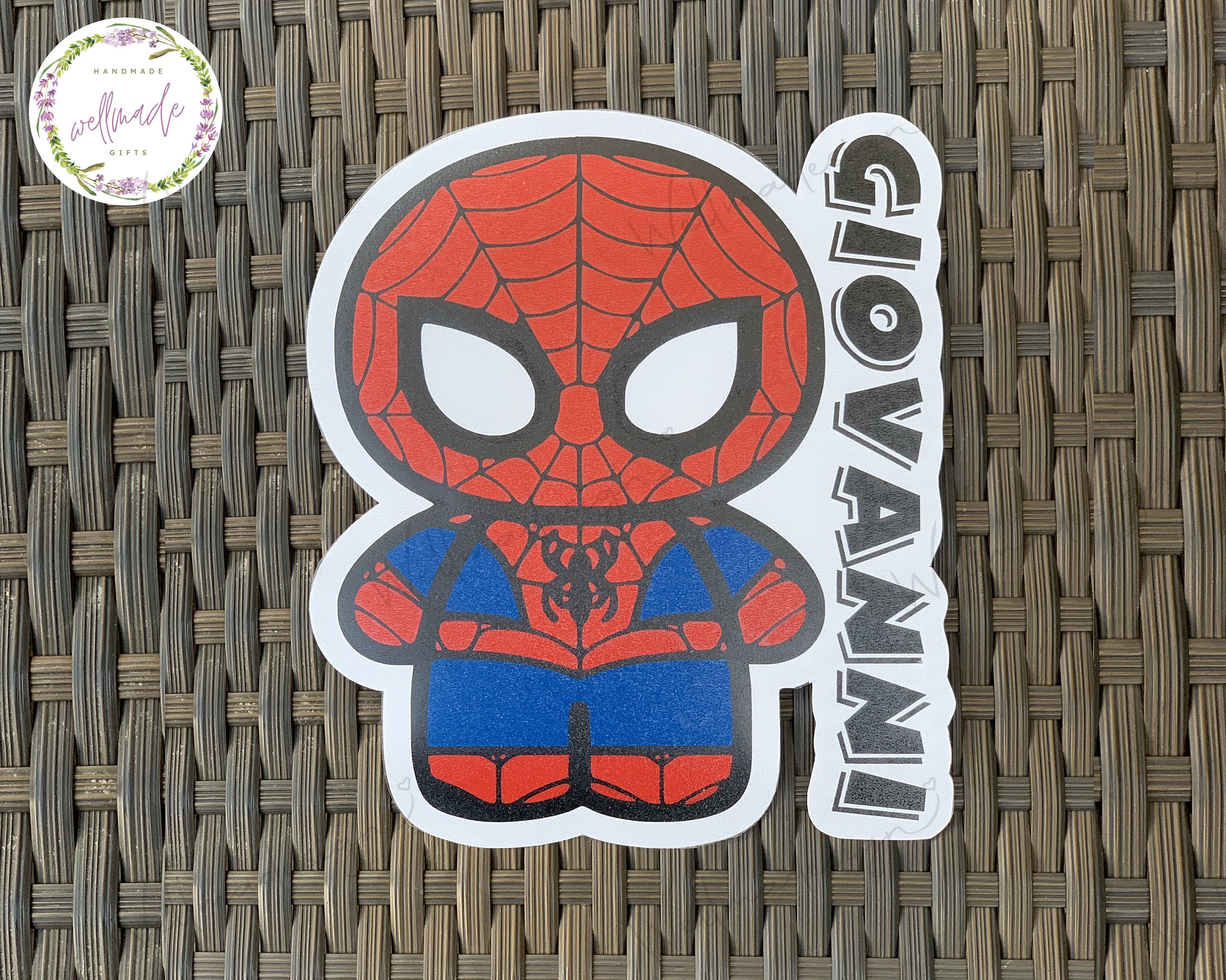 Baby Spiderman Custom Name Decal I Name label for school waterproof I Name Decal for folder, Tumbler Decal I Spiderman Custom name decal