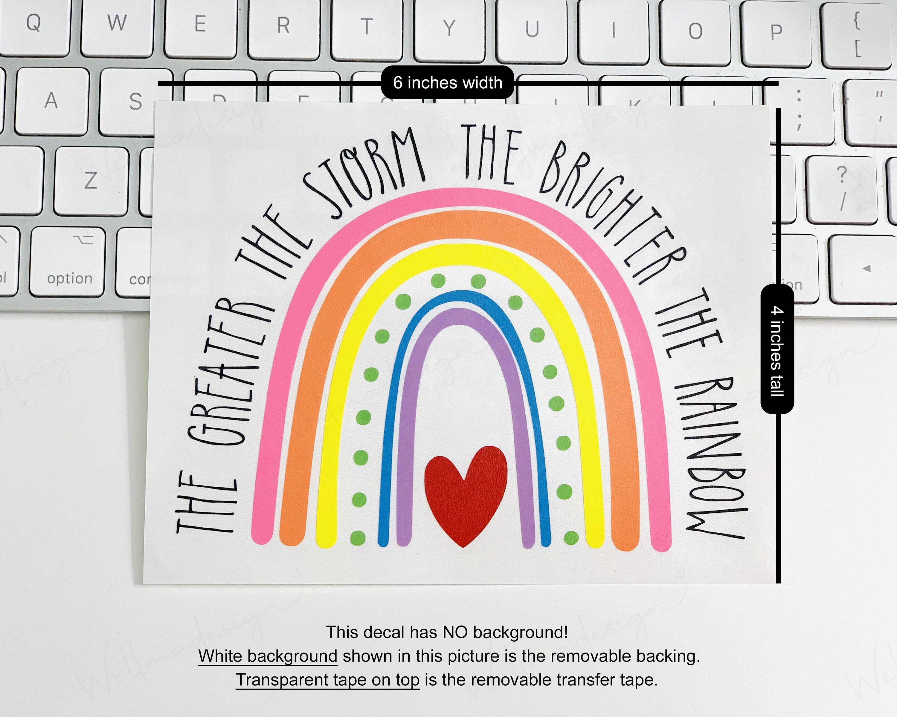 The Greater The Storm The Brighter The Rainbow Vinyl Etsy Uk