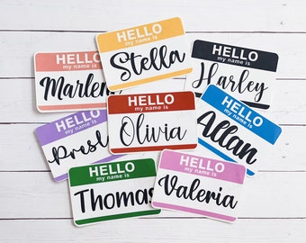 Hello, My Name Is Personalized Baby Name Tag Sticker I Hello My Name Is Custom Name Sticker I Newborn Baby Announcement Name Tag Sticker