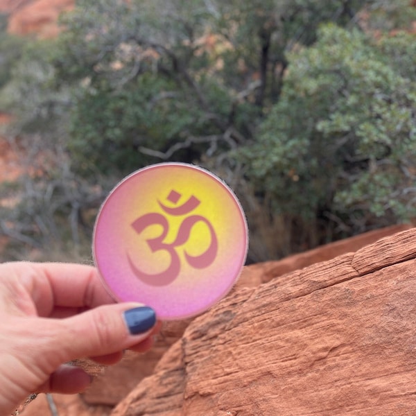 OM Sticker | AUM | Sacred Hindu Symbol | Gift For Yoga Student | Meditation Sticker | OM Mantra | Yogini | Colorful Om Sticker