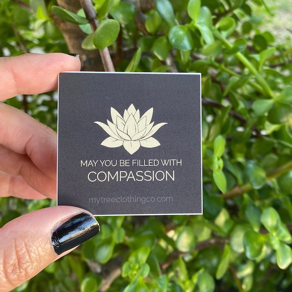 Buddhist Sticker-May You Be Filled With Compassion 2" Lotus Sticker | Auspicious Symbol | Bodhisattva Vow | Buddhist Mantra | Mettā Prayer