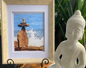 Buddhist Art-Pema Chödrön Quote Printable Photo | Buddhist Gift | Meditation Room | Rock Cairn | Ocean Photograph | Digital Download | Mettā