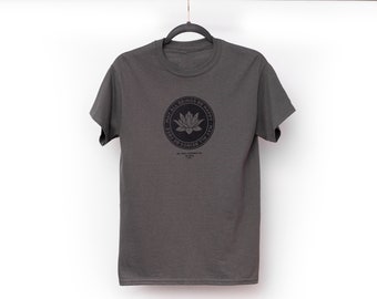 May All Beings Be Happy-May All Beings Be Free Gray Lotus T-Shirt | Mettā Meditation | Yoga Teacher | Loving Kindness | Buddhist Symbol