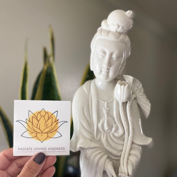 Buddhist Sticker | Radiate Loving Kindness 3" Lotus Sticker | Buddhist Message | Meditation Sticker | Buddhist Prayer | Mettā Prayer