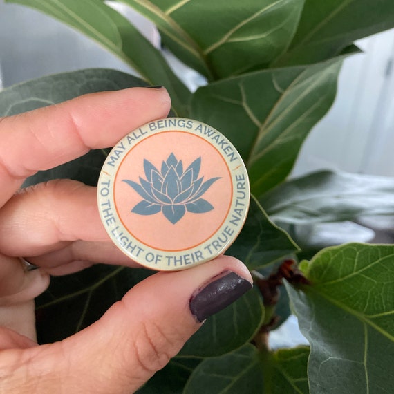 Buddhist Button | May All Beings Awaken To The Light Of Their True Nature | Buddhist Meditation | Tibetan Buddhism | Bodhisattva Vow