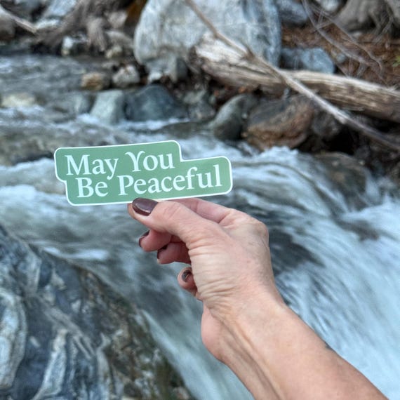 May You Be Peaceful Buddhist Prayer Sticker | Loving Kindness Meditation | Zen Buddhism | Buddhist Mantra Sticker | Yoga Sticker