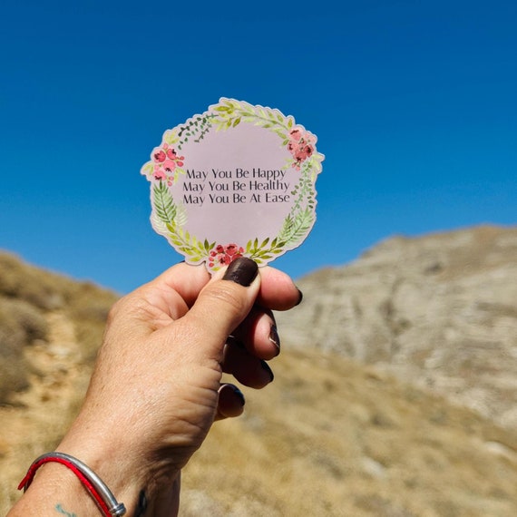 Buddhist Prayer Sticker-May You Be Happy-Healthy-At Ease | Buddhist Gifts | Mettā Meditation | Gift For Meditator | Buddhist Recovery Store