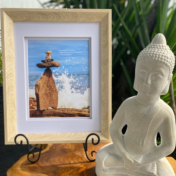 Buddhist Art-Pema Chödrön Quote Printable Photo | Buddhist Gift | Meditation Room | Rock Cairn | Ocean Photograph | Digital Download | Mettā