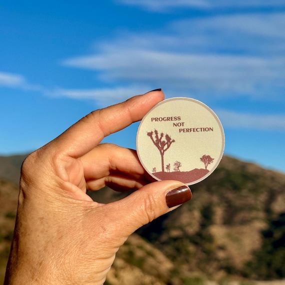 Joshua Tree 2" Sticker | Progress Not Perfection | Big Book Quote | 12 Step Recovery Sponsor-Sponsee Gifts | AA Sticker | Clean And Sober