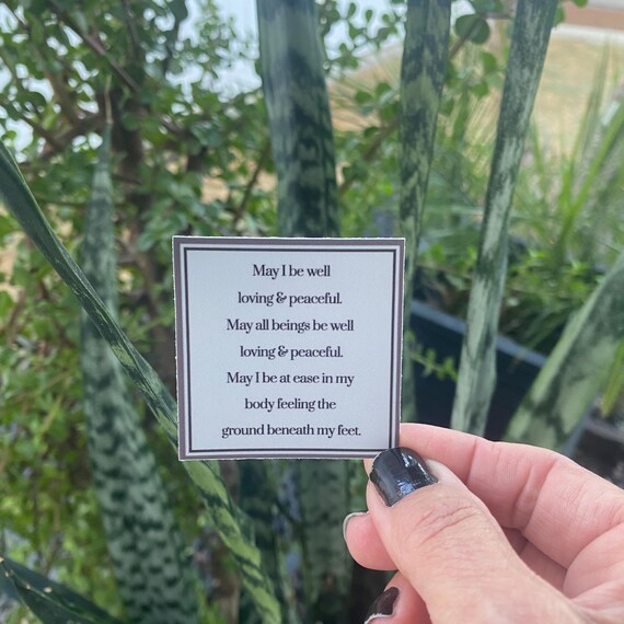 Buddhist Prayer 2" Square Sticker | Mettā Prayer | Brahma Viharas | Buddhist Meditation | May All Beings Be Well-Loving-Peaceful | Dharma