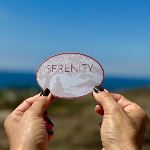 3" Serenity Sticker | Buddha Sticker | Recovery Gift | Buddhist Gift | 12 Step Sticker | ODAAT Sticker | Meditation Sticker