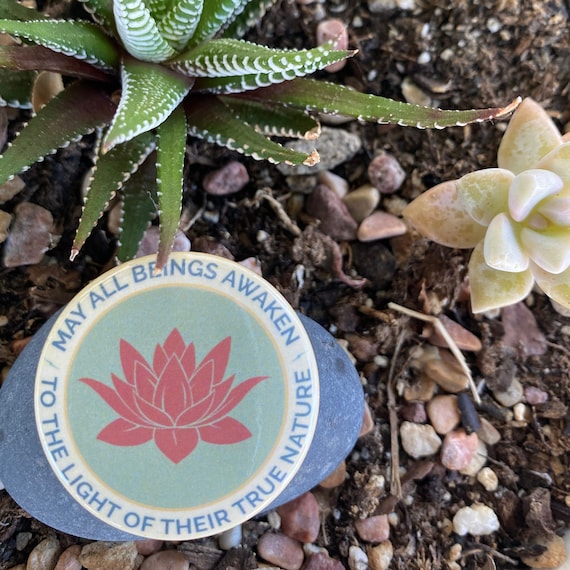 May All Beings Awaken To The Light Of Their True Nature 1.50" Lotus Button | Compassion Meditation | Tibetan Buddhism | Dharma Practice