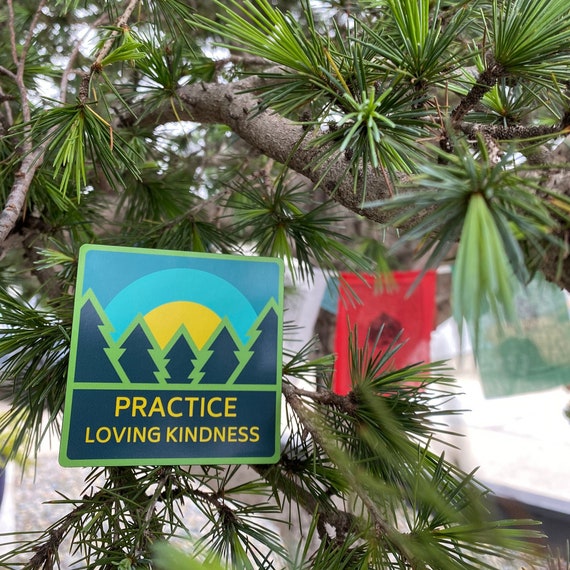 Practice Loving Kindness 3" Square Magnet | Mettā Meditation | Dharma | Buddhist Messages | Loving Kindness Prayer | Refrigerator Magnet