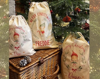 Personalised Christmas Sack, Christmas Eve Santa Sack, Personalised Toy Sack - Christmas Gift Bag, Xmas