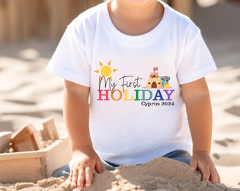 My 1st Holiday Tshirt - Personalised First Vacation Beach Tee