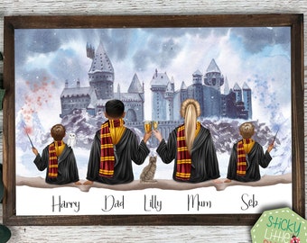 Personalised Wizard Family Print, Digital Download Poster Gift