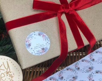 Personalised Christmas Stickers - Gift Labels, Tag, Sticker, Envelope Seal, Gift Wrap, Name Sticker