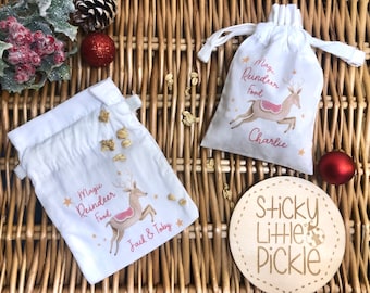 Personalised Reindeer Food Bag - Christmas Eve box fillers, reusable xmas eve gift ideas