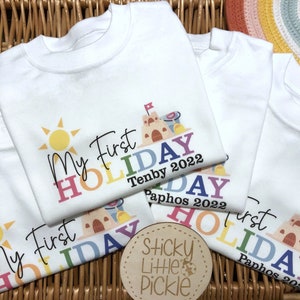 My 1st Holiday - Personalised with Destination First Vacation Beach Theme Bucket and Spade Staycation
