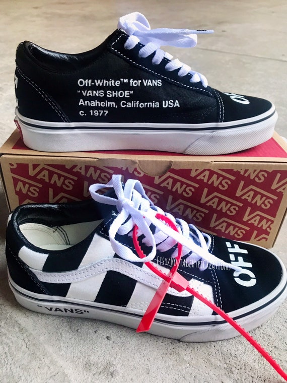 custom vans x off white