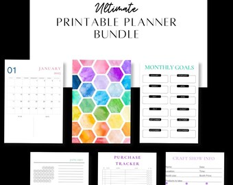 Colorful Business Planner, Small Business Calendar, Craft show planner, 2025 planner, 2025 Calendar, Simple Calendar, Simple Planner