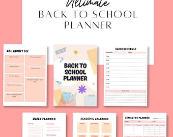 Back to School Planner, Student planner, Organization for school, Plan your school year, Study schedule, Project planner, Assignment tracker