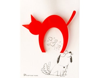 Art deco cat brooch, FREE SHIPPING