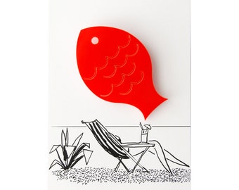 Fish brooch, FREE SHIPPING