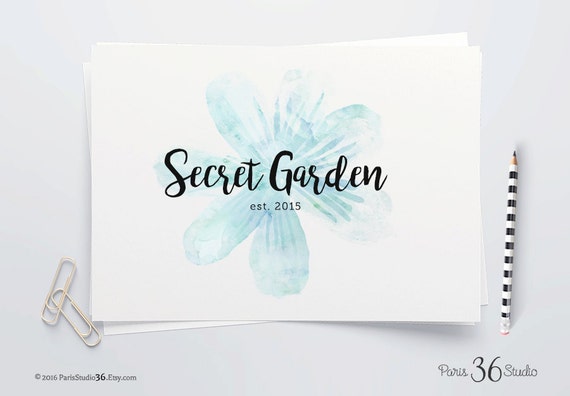 Instant Download Png Logo Watercolor Logo Floral Logo Design Etsy