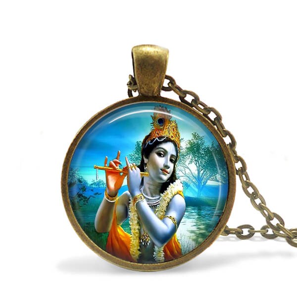Lord Krishna Necklace / Hindu / Krishna Pendant / Hinduism / Etsy