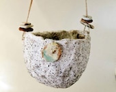 Ceramic planter pot // hanging speckled pottery planter pot // hanging ceramic plant pot // indoor hanging plant pots // wall planter pots