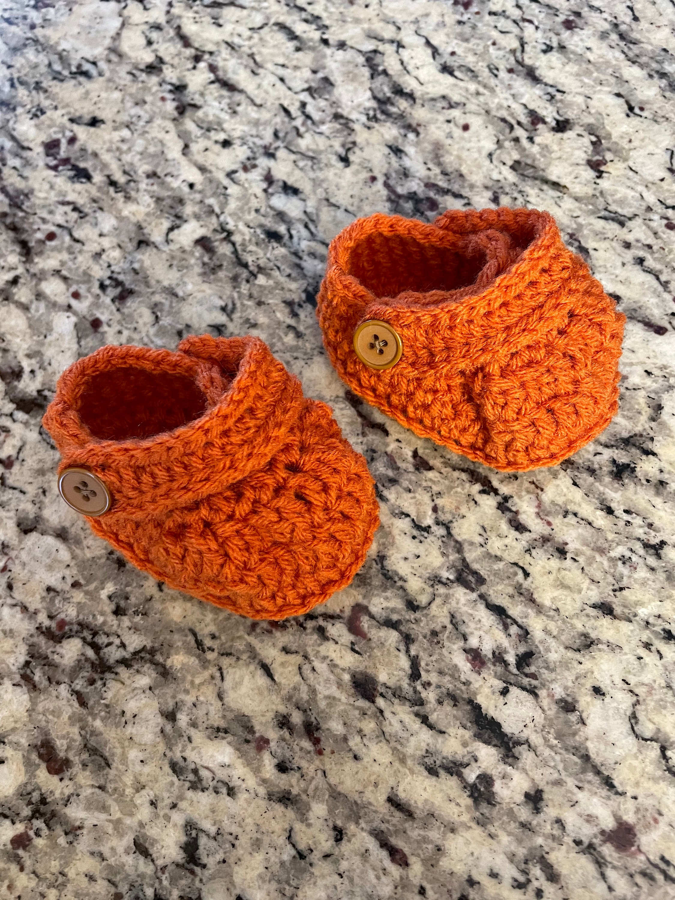 Dark Orange Crocheted Baby Crocs size: Mo 4 Long - Etsy