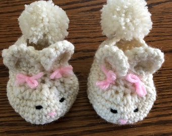 Baby Bunny Slippers (size: newborn, 3.5" long)