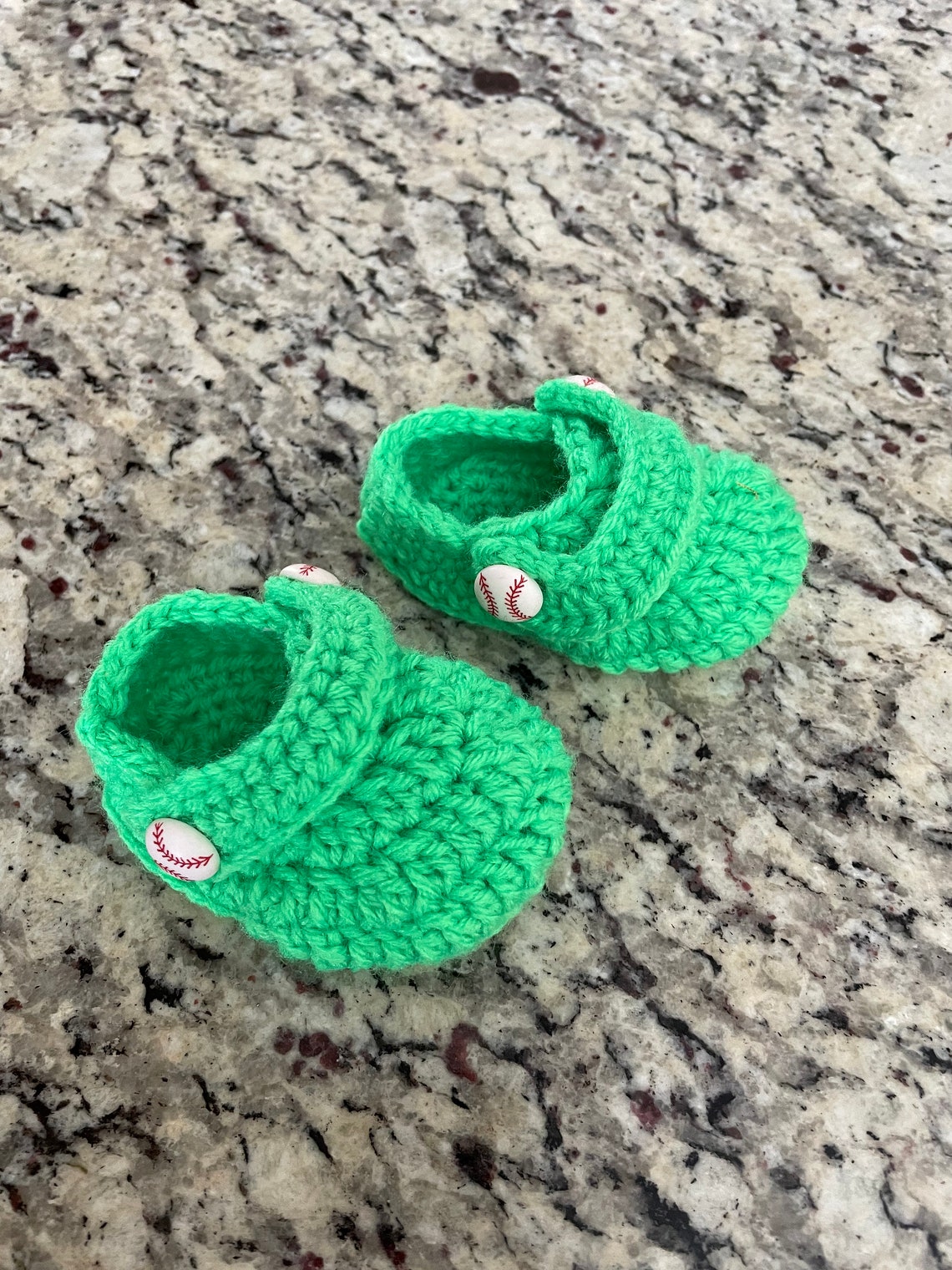 Lime Green Crocheted Baby Crocs size 36 Mo 4 Long Etsy