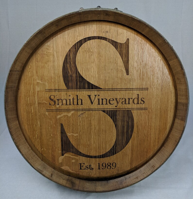 Custom Laser Engraved Wine Barrel Top Etsy