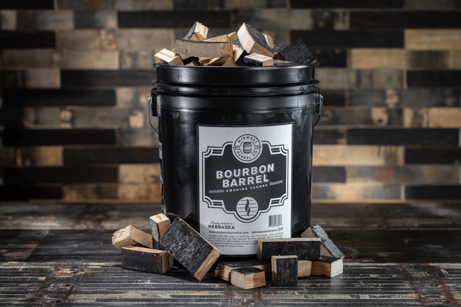 Bourbon Barrel BBQ Smoking Wood Chunk Bucket Etsy