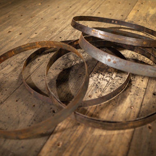 6 Galvanized Barrel Rings Etsy