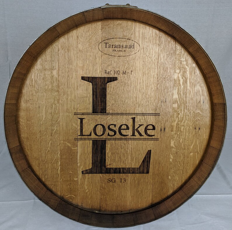 Custom Laser Engraved Wine Barrel Top Etsy