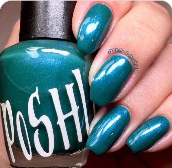 blue green nail polish