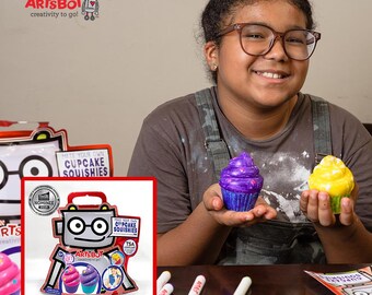 Kit portátil de manualidades para niños: Squishies de cupcakes