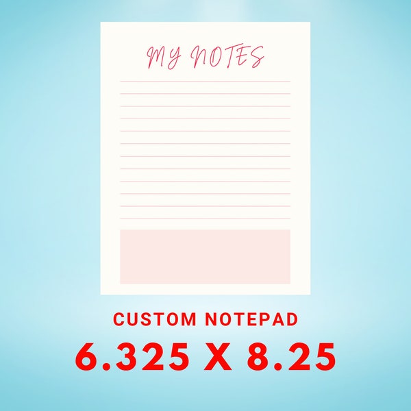 Printable Custom Notepad| Custom Planner | Letter | Minimalist Notepad PDF