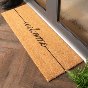 Welcome Scribble Doormat - Double Door mat - Welcome Long Doormat - Home Decor - Custom Coir Doormat - Eco friendly doormat