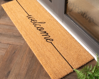Welcome Scribble Doormat Double Door Mat Welcome Long Doormat Home Decor  Custom Coir Doormat Eco Friendly Doormat 