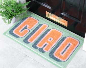 CIAO Doormat - Spring Doormat - Welcome Spring Decor - Italian Front Door Mat - Housewarming Gift - 100% Recycled PVC