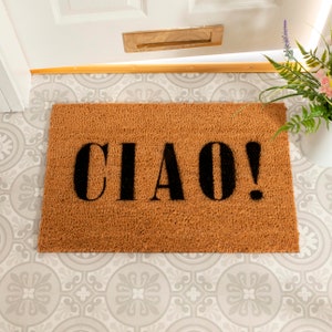 CIAO doormat - Welcome Spring Decor - Italian Front Door Mat - Holiday Doormat - Housewarming Gift -  60x40cm - Novelty, Quirky doormat
