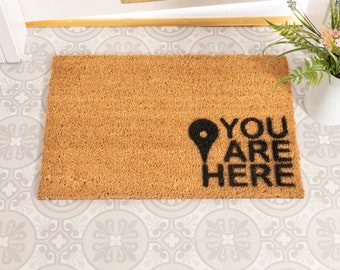 You Are Here Door Mat - Location Doormat - Indoor/Outdoor Doormat - Housewarming Gift - Incredibly Coir Doormat - Housewarming Gift -60x40cm