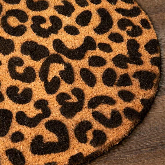 Circle Leopard Doormat Leopard Print Cheetah Doormat Outdoor Rug