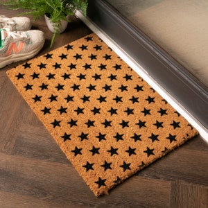 Zerbino con motivo a stella - Zerbino di benvenuto - Regalo di inaugurazione della casa - Regalo di Natale a forma di stella - Nuova casa - Regalo di chiusura - Zerbino per porta d&#39;ingresso - 60 cm x 40 cm